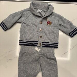Janie and Jack Grey Unisex Sweatsuit for 3 to 6 Months (Boy or Girl)